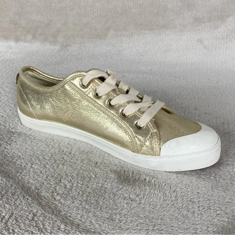 UGG‎ Shoes Girls Size 6 Gold Metallic Low Top Lace Up Casual Sneakers 1011823K